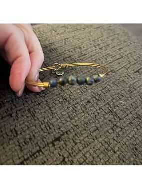 Luca + Danni Elegant Gold and Blue Beaded Bracelet